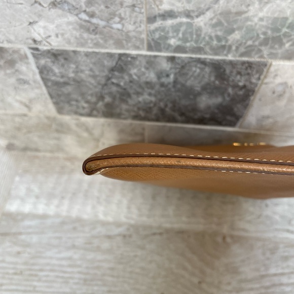 PRADA CARAMEL/MIMOSA LEATHER WRISTLET - Picture 5 of 9